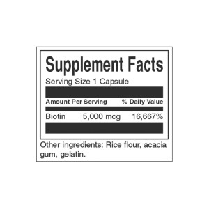 Biotin (Биотин) 5 мг 30 капсули | Swanson