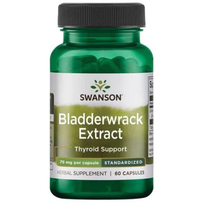 Bladderwrack Leaves 60 капсули | Swanson Допринася за здравословната работа на щитовидната жлеза Гаранция за чистота, без съдържание на тежки метали Подпомага храносмилателната система Подпомага метаболизм Bladderwrack Leaves 60 капсули | Swanson Допринас