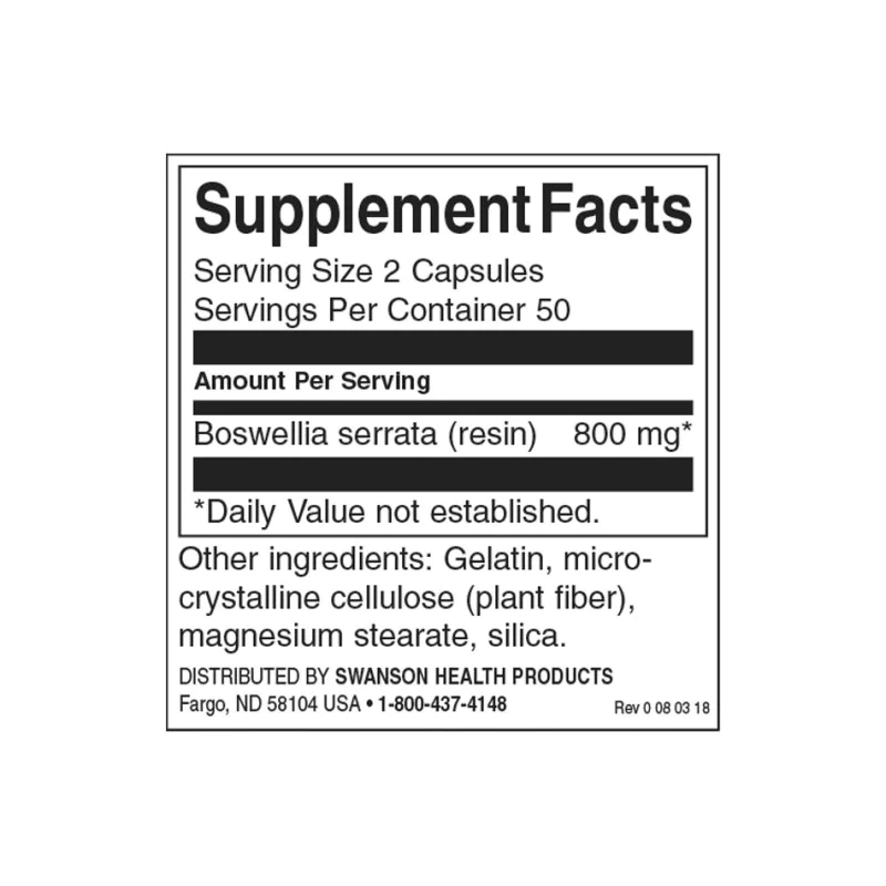 Boswellia 400 мг 100 капсули | Swanson Босвелия 400 мг 100 капсули | SwansonМощно и естествено противовъзпалително средство без никакви негативни странични ефекти. Босвелия 400 мг 100 капсули | Swanson Мощно и естествено противовъзпалително средство без никакви негативни странични ефекти. Подпомага механичните свойства и издръжливостта на ставите, спомага за предпазване на Босвелия 400 мг 100 капсули | Swanson Мощно