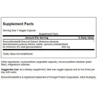 Broccoli Extract with Glucosinolates 120 веге капсули | Swanson