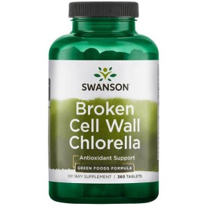 Broken Cell Wall Chlorella 500 мг 360 таблетки | Swanson Broken Cell Wall Chlorella 500 мг 360 таблетки | Swanson