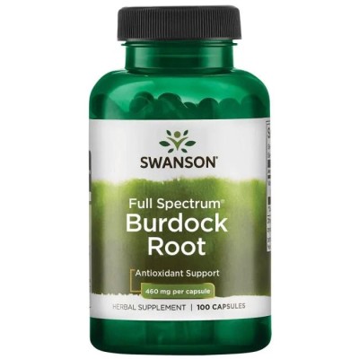 Burdock Root 460 мг 100 капсули | Swanson Оказва пречистващо въздействие върху черния дроб и лимфите За ефективно детоксикиране на кръвта Предпазва от развитие на ракови заболявания Добро средство за отстр Burdock Root 460 мг 100 капсули | Swanson Оказва 