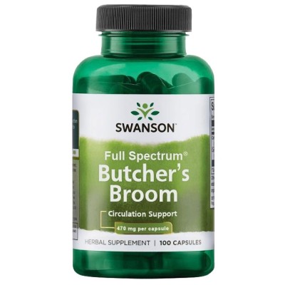 Butcher's Broom 470 мг 100 капсули | Swanson Butcher's Broom 470 мг 100 капсули | Swanson