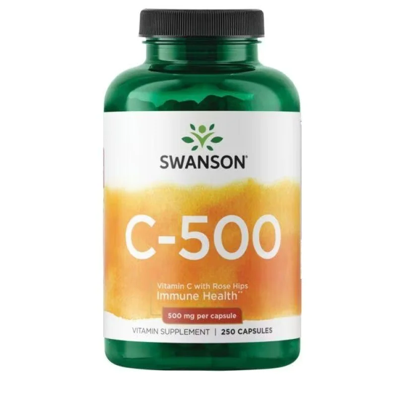 C-500 - Vitamin C with Rose Hips 500 мг 250 капсули | Swanson C-500 - Vitamin C with Rose Hips 500 мг 250 капсули | Swanson