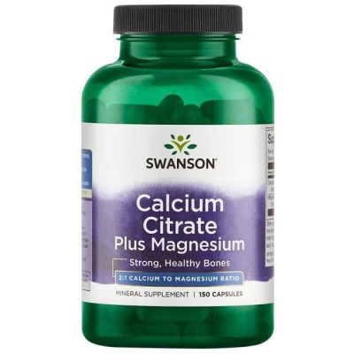 Calcium Citrate Plus Magnesium 150 капсули | Swanson Calcium Citrate Plus Magnesium 150 капсули | Swanson
