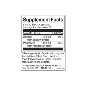 Calcium Citrate Plus Magnesium 150 капсули | Swanson