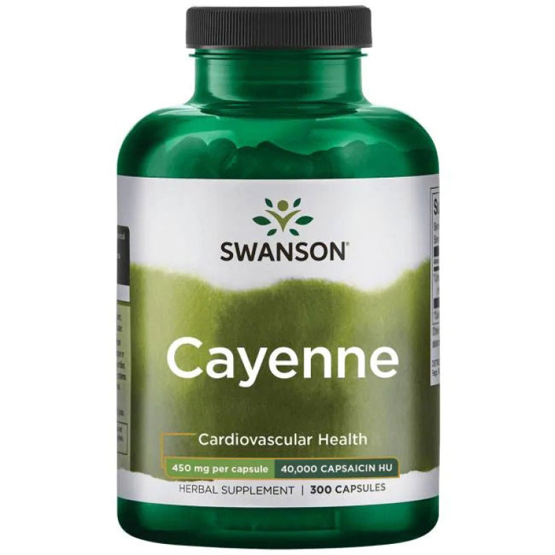 Лют червен пипер (Cayenne) 450 мг 300 капсули | Swanson