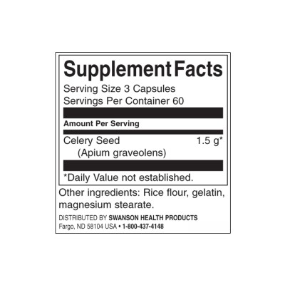 Celery Seed Maximum Strength 500 мг 180 капсули | Swanson