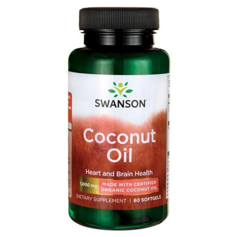 Certified Organic Coconut Oil 1000 мг 60 гел-капсули | Swanson