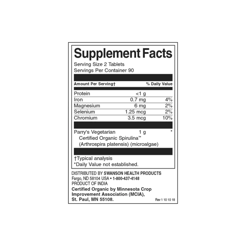 Certified Organic Spirulina 500 мг 180 таблетки | Swanson Certified Organic Spirulina 500 мг 180 таблетки | SwansonНай-мощен източник на протеини сред зелените храни
Повишава антиоксидантната активност
Поддържа имунната система
Премахва токси Certified Organic Spirulina 500 мг 180 таблетки | Swanson Най-мощен източник на протеини сред зелените храни Повишава антиоксидантната активност Поддържа имунната система Премахва токсините Поддърж Certified Organic Spirulina 500 мг 180 таблетки | Swanson