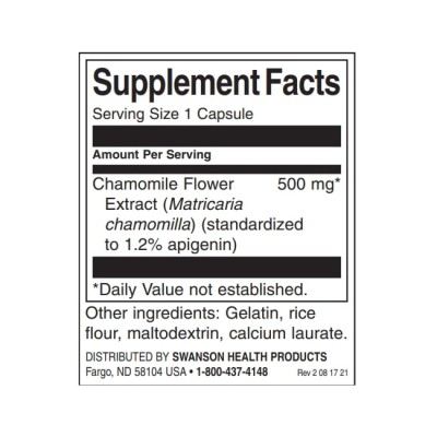 Chamomile Flower Extract 500 мг 60 капсули | Swanson Chamomile Flower Extract 500 мг 60 капсули | Swanson
