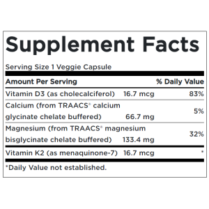 Chelated Magnesium & Calcium with Vitamins D3&K2 90 капсули | Swanson