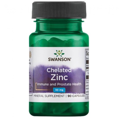 Chelated Zinc 30 мг 90 капсули | Swanson Хелатирана форма на цинк Осигурява подкрепа за имунната система Може да понижи нивата на дихидротестостерон Поддържа антиоксидантна бариера Chelated Zinc 30 мг 9 Chelated Zinc 30 мг 90 капсули | Swanson Хелатирана 