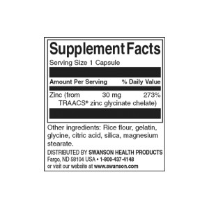 Chelated Zinc 30 мг 90 капсули | Swanson
