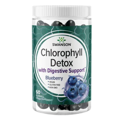 [Chlorophyll Detox 60 дъвчащи таблетки | Swanson Подпомага правилната детоксикация и оксигенация на тялото Позволява Ви да възстановите алкалния баланс в тялото Подпомага извеждането на вредни вещества и метаб