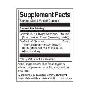 Chrysin Passionflower Extract 30 капсули | Swanson