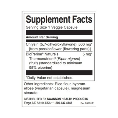 Chrysin Passionflower Extract 30 капсули | Swanson