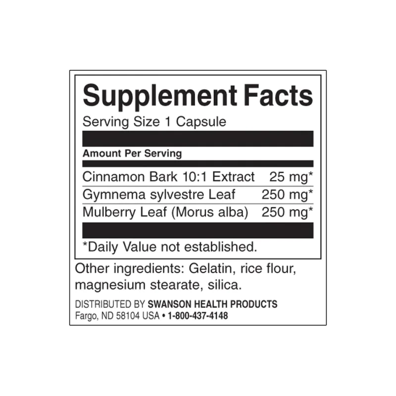 Cinnamon Gymnema Mulberry Complex 120 капсули | Swanson Cinnamon Gymnema Mulberry Complex 120 капсули | Swanson