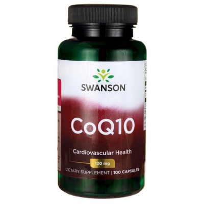 CoQ10 120 мг 100 капсули | Swanson Висока доза ефективен антиоксидант Подпомага клетъчната енергийна хомеостаза Може да намали прогресията на артериалната склероза Участва в трансформациите на витамин Е CoQ10 120 мг 100 капсули | Swanson Висока доза ефект