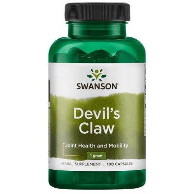 Devils Claw 1000 мг 100 капсули | Swanson Облекчава мускулни и ставни болки При ревматична болка, болки при артрит или лумбаго Има антиоксидантни и противовъзпалителни ефекти Дяволски нокът 1000 мг 10 Devils Claw 1000 мг 100 капсули | Swanson Облекчава му