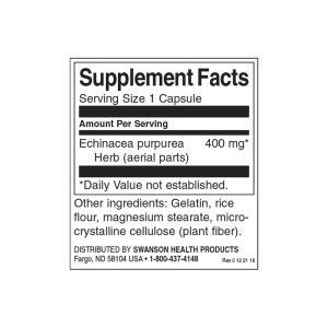 Echinacea 400 мг 100 капсули | Swanson Echinacea 400 мг 100 капсули | Swanson