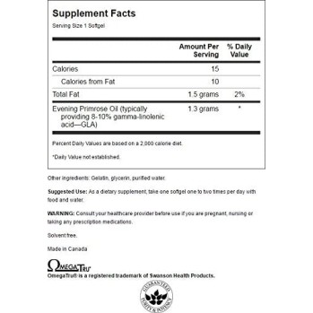 Evening Primrose Oil 500 мг 100 гел-капсули | Swanson