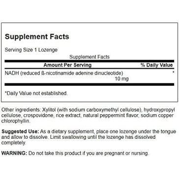 Fast-Acting NADH High Bioavailability 10 мг 30 таблетки за смучене | Swanson Ефективно се бори с умората Повишава енергията Помага при Синдром на хронична умора Подобрява концентрацията и паметта Предос Fast-Acting NADH High Bioavailability 10 мг 30 табле