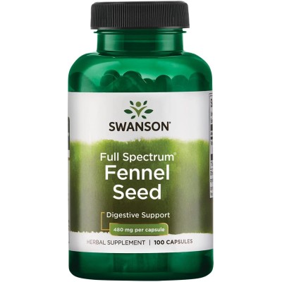 Fennel Seed 480 мг 100 капсули | Swanson Подобрява храносмилането Намалява стомашните неразположения Има антибактериален, противовъзпалителен и противогъбичен ефект Предпазва черния дроб от токсини Fenn Fennel Seed 480 мг 100 капсули | Swanson Подобрява х