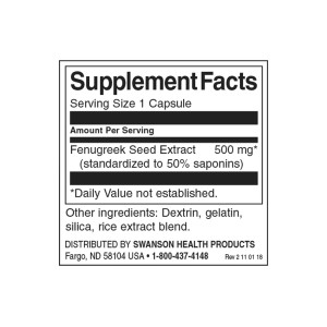 Fenugreek Extract 500 мг 90 капсули | Swanson