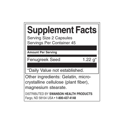 Fenugreek Seed 610 мг 90 капсули | Swanson