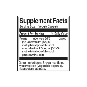Folate (5-Methyltetrahydrofolic Acid) 800 мкг 30 веге капсули | Swanson