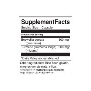 Full Spectrum Boswellia and Curcumin 60 капсули | Swanson
