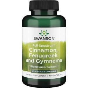 Full Spectrum Cinnamon, Fenugreek & Gymnema 120 капсули | Swanson Full Spectrum Cinnamon, Fenugreek & Gymnema 120 капсули | Swanson