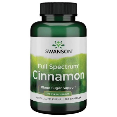 Full Spectrum Cinnamon 375 мг 180 капсули | Swanson Висококачествен екстракт от канела в капсули Спомага за поддържането на правилното ниво на кръвната захар Оптимизира управлението на въглехидратите Подоб Full Spectrum Cinnamon 375 мг 180 капсули | Swans