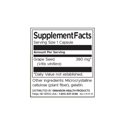 Full Spectrum Grape Seed 380 мг 100 капсули | Swanson