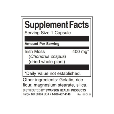 Full Spectrum Irish Moss 400 мг 60 капсули | Swanson