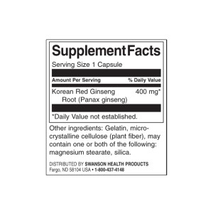 Full Spectrum Korean Red Ginseng Root 400 мг 90 капсули | Swanson