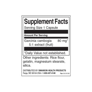 Garcinia Cambogia 5:1 Extract 60 капсули | Swanson Garcinia Cambogia 5:1 Extract 60 капсули | Swanson