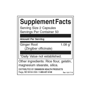 Ginger Root 540 мг 100 капсули | Swanson