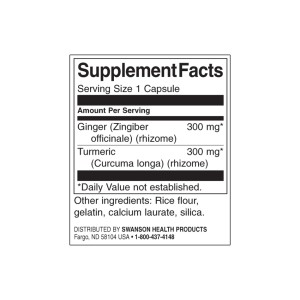 Ginger & Turmeric Full Spectrum 60 капсули | Swanson
