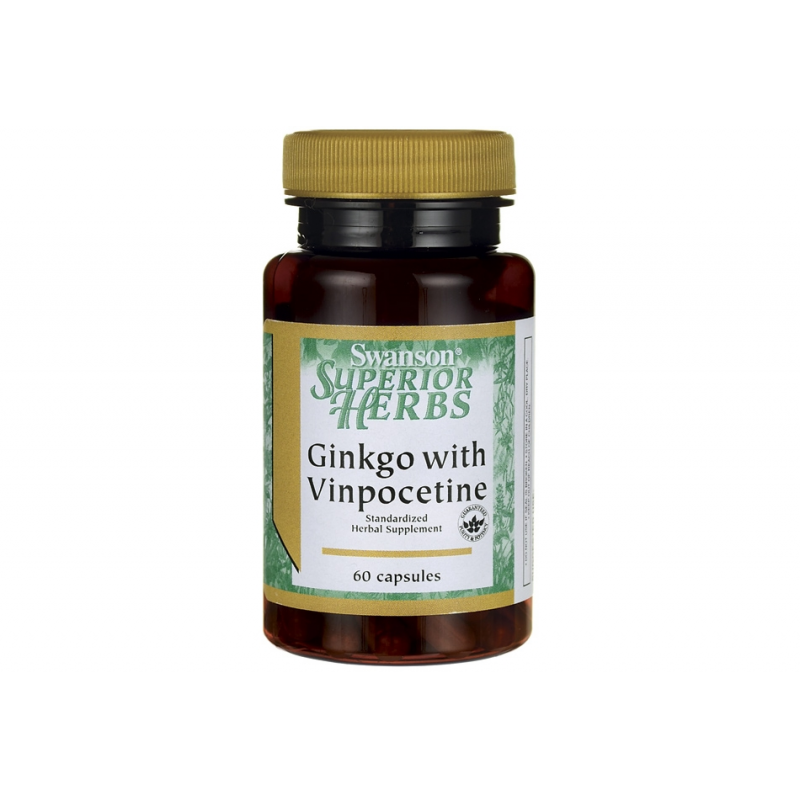 Ginkgo with Vinpocetine 60 капсули | Swanson