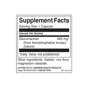 Глюкоманан (Glucomannan) 665 мг 90 капсули | Swanson Глюкоманан (Glucomannan) 665 мг 90 капсули | Swanson