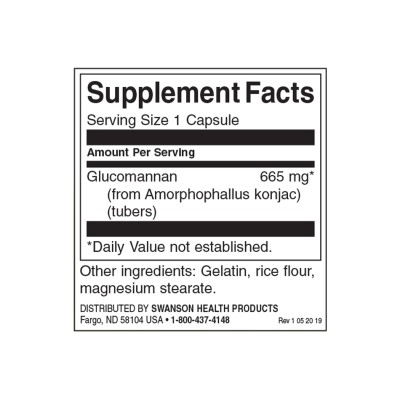 Глюкоманан (Glucomannan) 665 мг 90 капсули | Swanson Мощен източник на фибри Намалява скоростта на усвояване на въглехидратите Създава продължително усещане за ситост Прочиства организма, абсорби Глюкоманан (Glucomannan) 665 мг 90 капсули | Swanson Мощен 