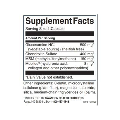 Glucosamine Chondroitin and MSM 90 капсули | Swanson