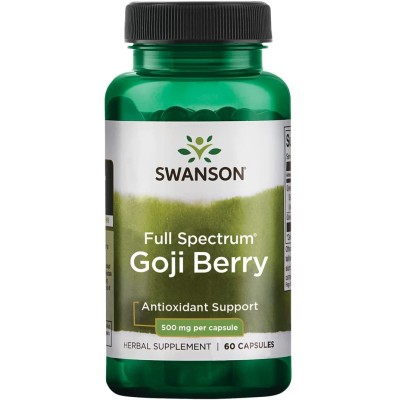 Goji Berry (лиций) 500 мг 60 капсули | Swanson Предпазва от сериозни сърдечни проблеми Пречиства кръвоносните съдове Подобрява функциите на кръвта Подпомага функционирането на костния мозък Подпома Goji Berry (лиций) 500 мг 60 капсули | Swanson Предпазва 