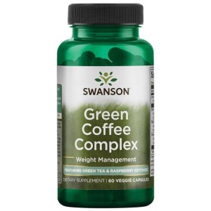 Green Coffee Complex with Green Tea & Raspberry Ketones 60 веге капсули | Swanson Green Coffee Complex with Green Tea & Raspberry Ketones 60 веге капсули | Swanson