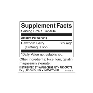 Hawthorn Berry 565 мг 250 капсули | Swanson