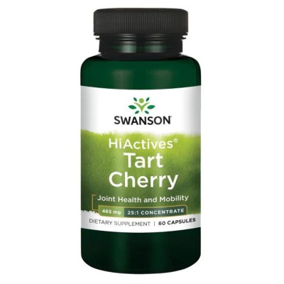 HiActives Tart Cherry 465 мг 60 капсули | Swanson Осигурява мощна антиоксидантна поддръжка на цялото тяло Може да помогне за метаболизирането на пикочната киселина Помага за здравето на ставите чрез укрепване HiActives Tart Cherry 465 мг 60 капсули | Swan