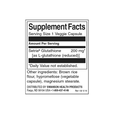 High Potency L-Glutathione 200 мг 60 веге капсули | Swanson Действа като клетъчен антиоксидант Инхибира пролиферацията на свободни радикали Играе решаваща роля в имунната функция Подпомага детоксикационния High Potency L-Glutathione 200 мг 60 веге капсули
