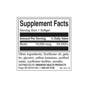 High Potency Biotin 10 000 мкг 60 гел-капсули | Swanson